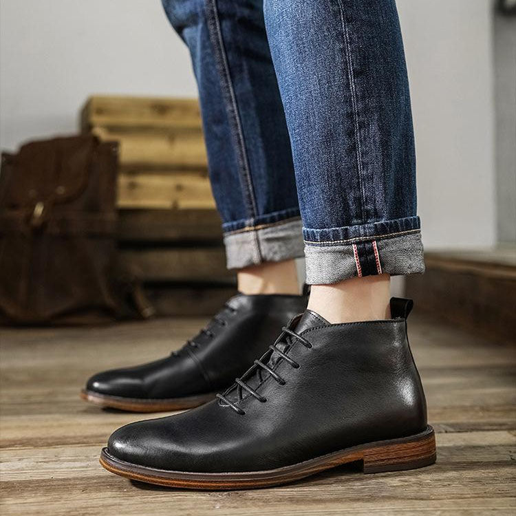 Enzo Leder-Schnürstiefel