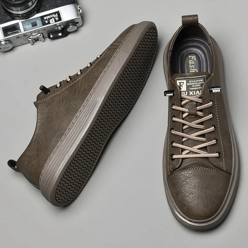 Men’s Genuine Leather Casual Lace-Up Shoes