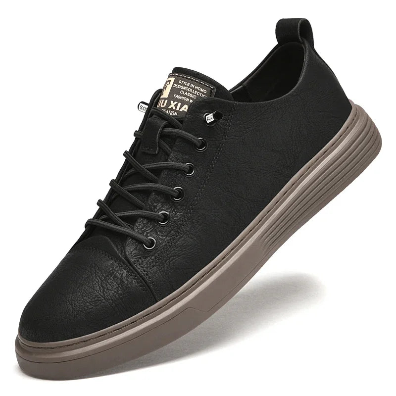 Men’s Genuine Leather Casual Lace-Up Shoes