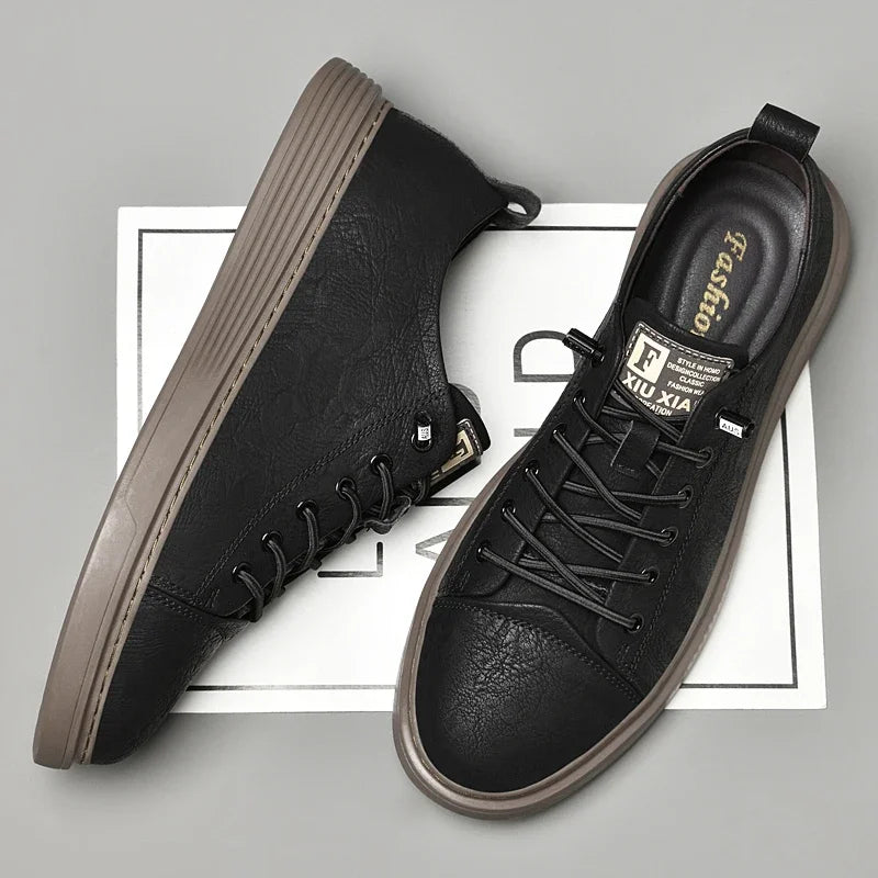 Men’s Genuine Leather Casual Lace-Up Shoes