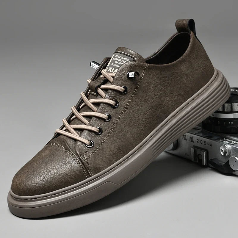 Men’s Genuine Leather Casual Lace-Up Shoes