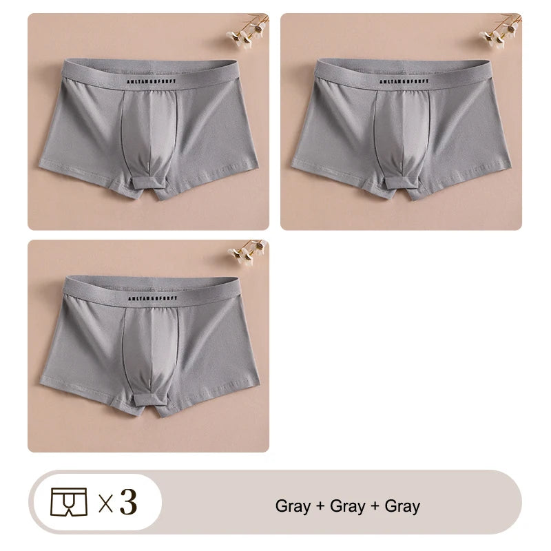 Men’s Cotton Boxer Shorts with Letter Print