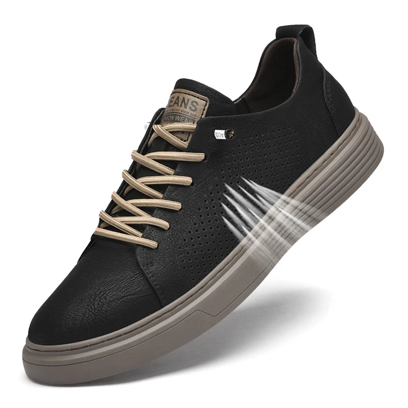 Men’s Genuine Leather Casual Lace-Up Shoes