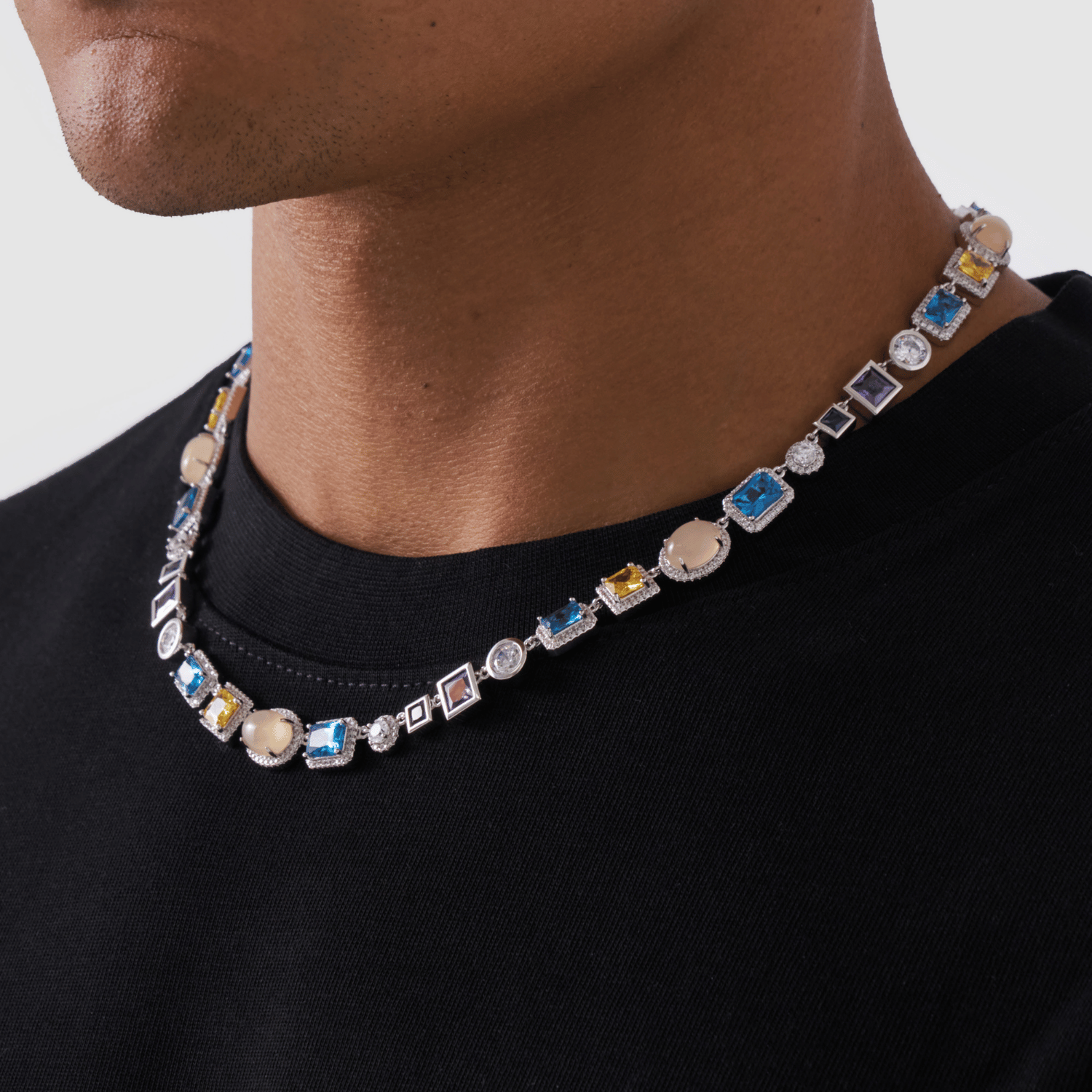 Saphir-Edelsteinkette (Silber)