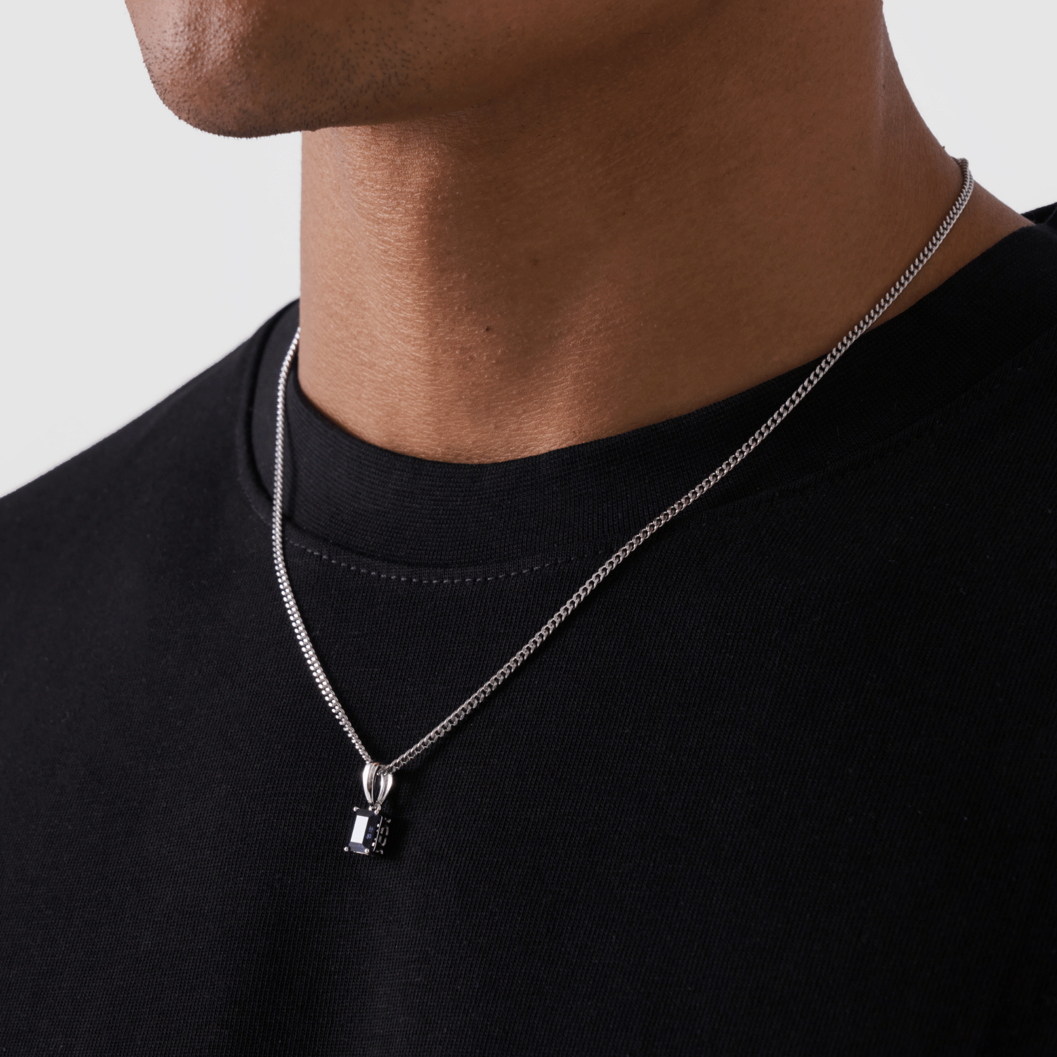 Pendentif en pierre saphir (argent)