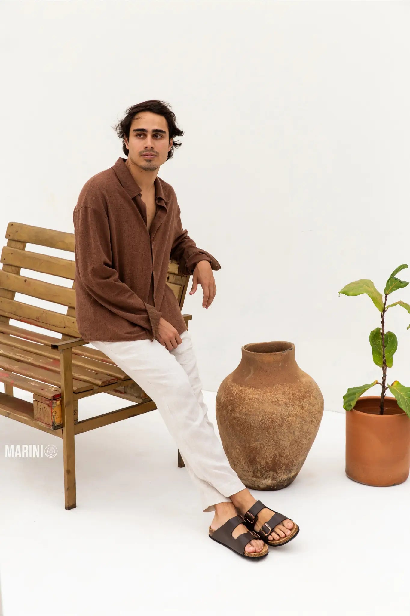 Maibulun Leather Sandals - Brown