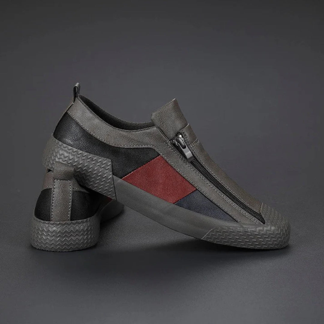 Constantino Panelled Leather Slip-Ons