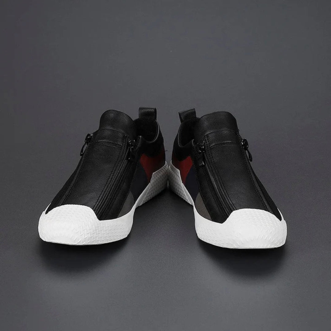 Constantino Panelled Leather Slip-Ons