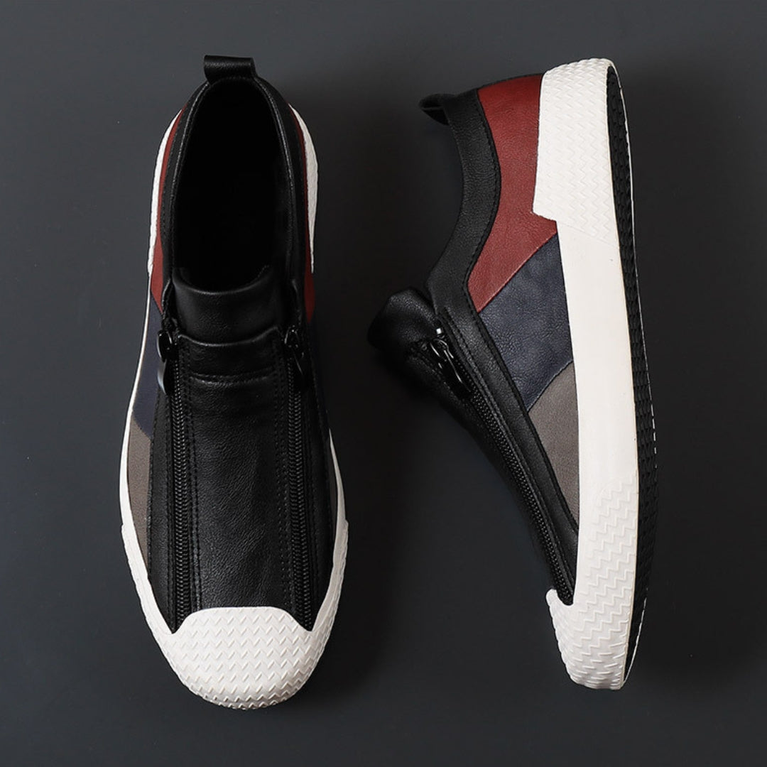 Constantino Panelled Leather Slip-Ons
