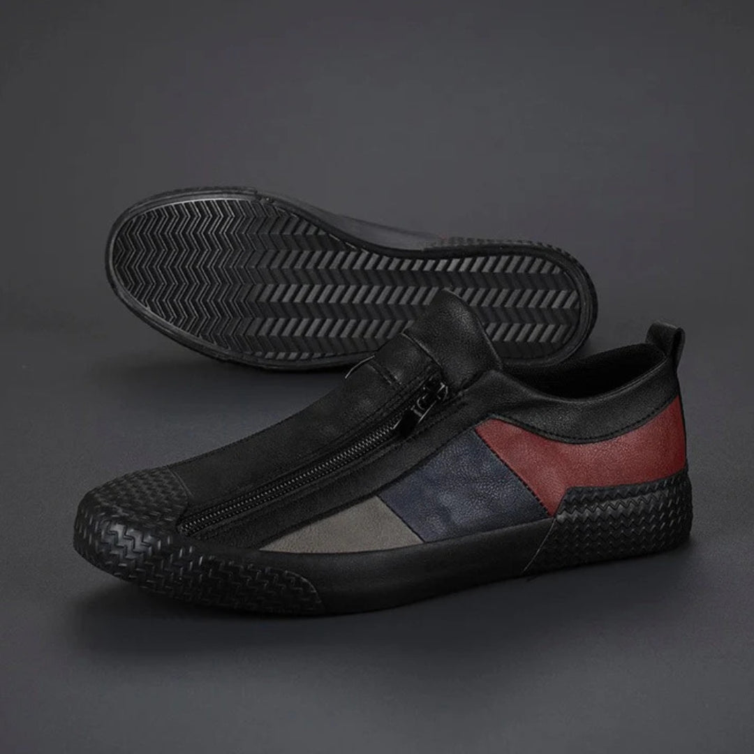 Constantino Panelled Leather Slip-Ons