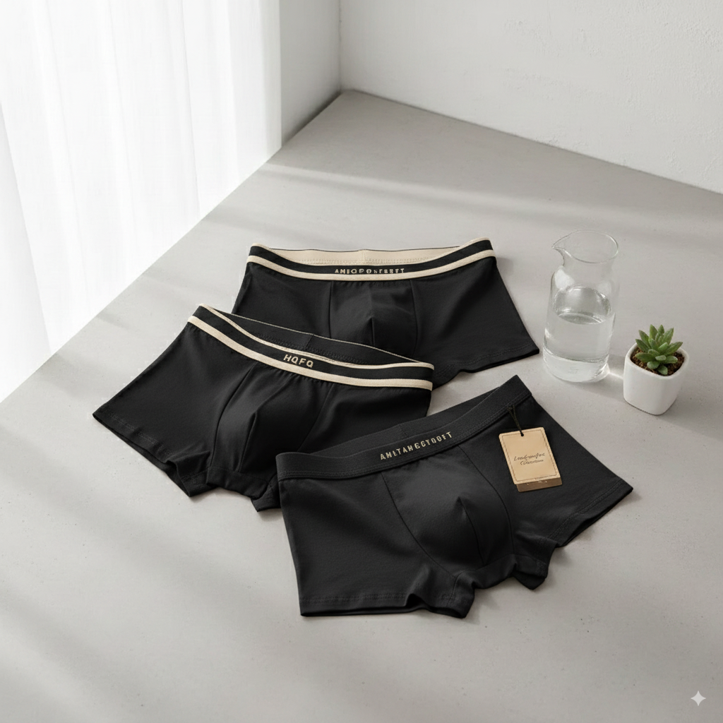 Men’s Breathable Polyester-Spandex Boxer Shorts