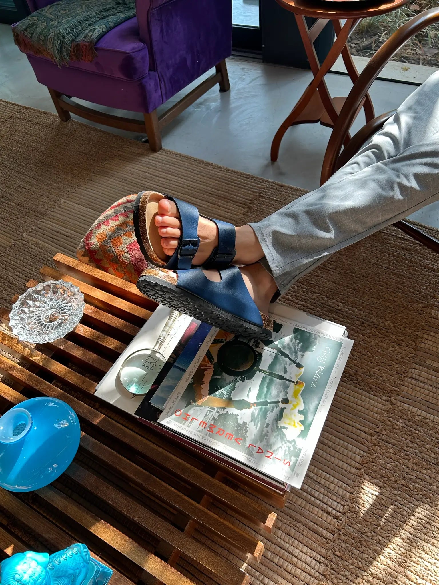 Maibulun Leather Sandal - Blue