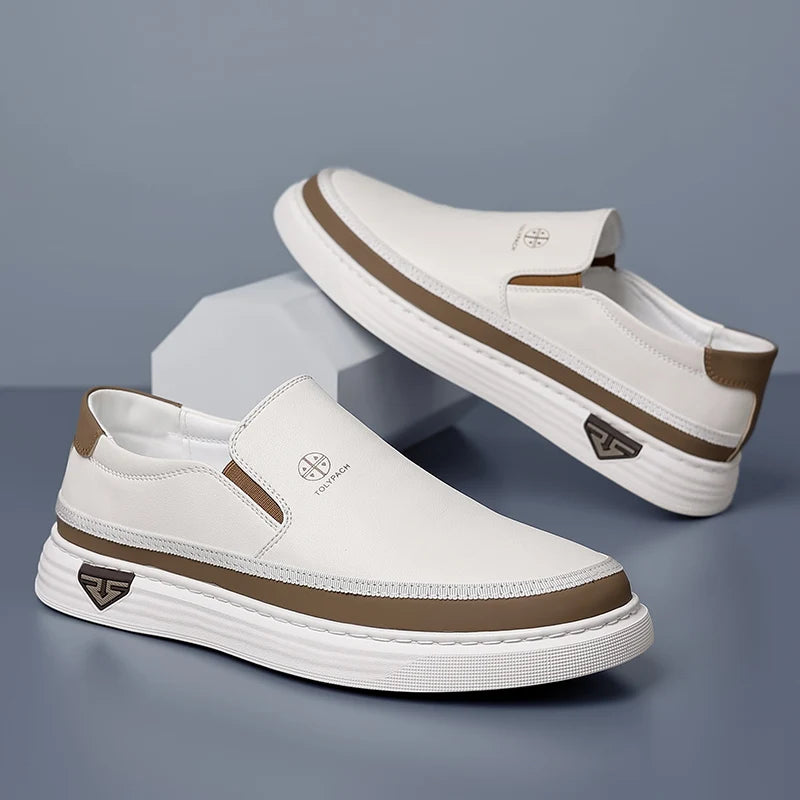 Men’s Split Leather Loafers Slip-On Shoes
