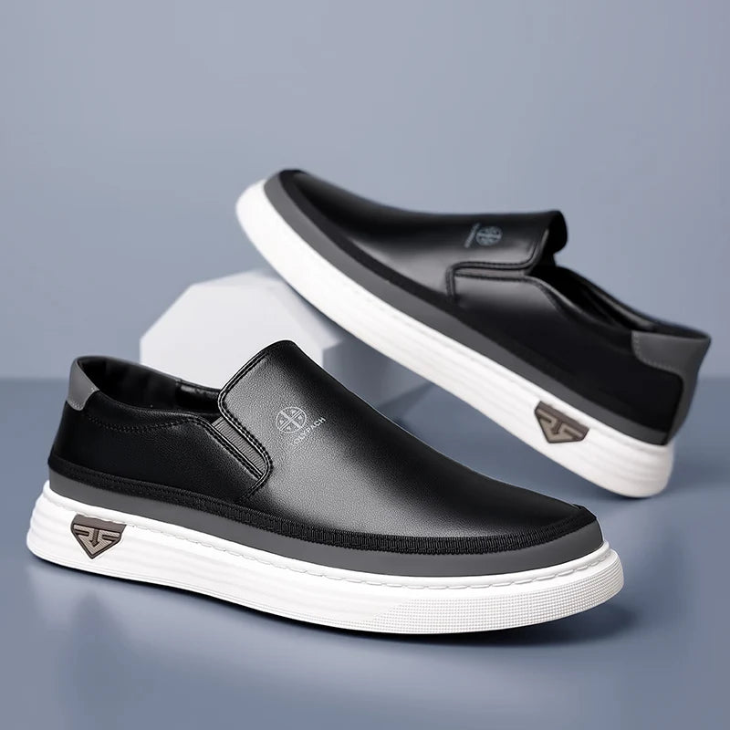 Men’s Split Leather Loafers Slip-On Shoes