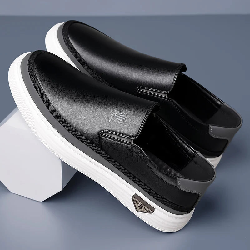 Men’s Split Leather Loafers Slip-On Shoes