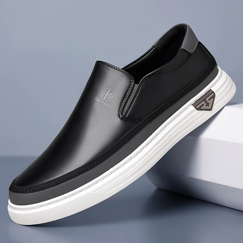 Men’s Split Leather Loafers Slip-On Shoes