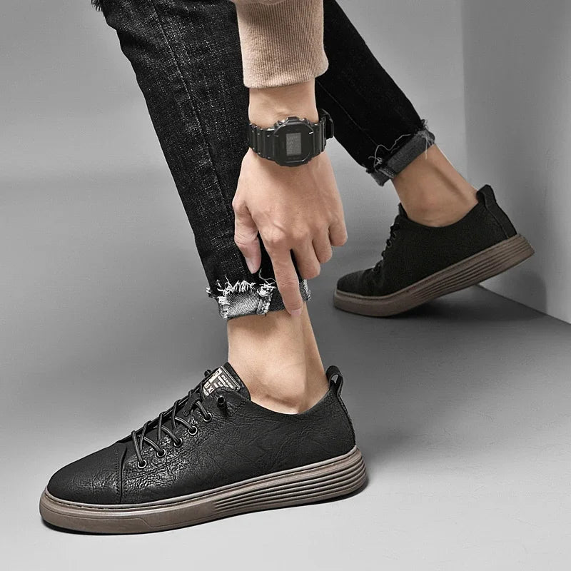 Men’s Genuine Leather Casual Lace-Up Shoes