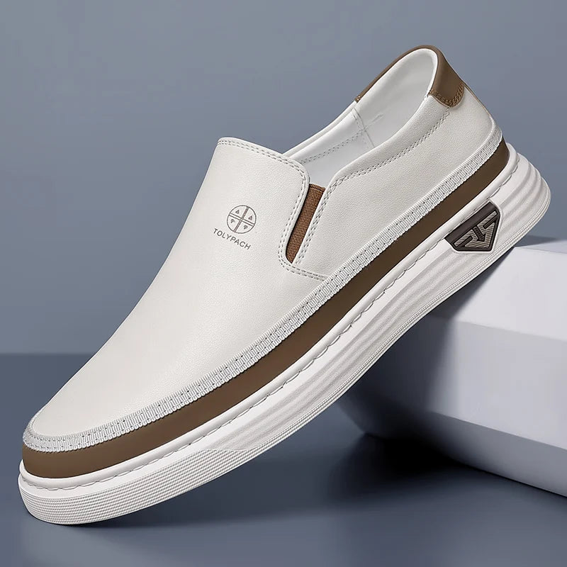 Men’s Split Leather Loafers Slip-On Shoes