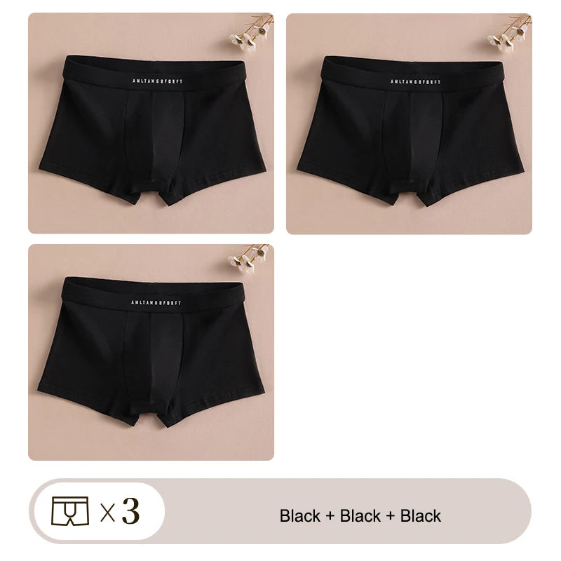 Men’s Cotton Boxer Shorts with Letter Print