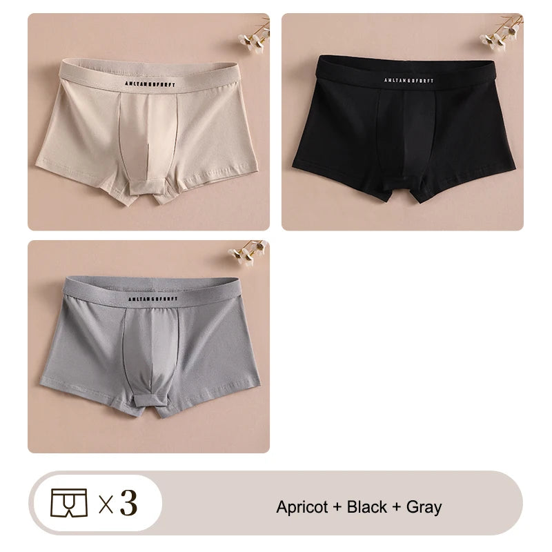 Men’s Cotton Boxer Shorts with Letter Print