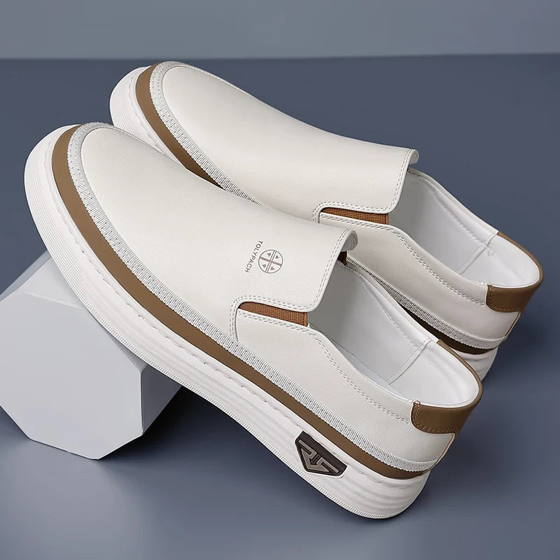 Men’s Split Leather Loafers Slip-On Shoes