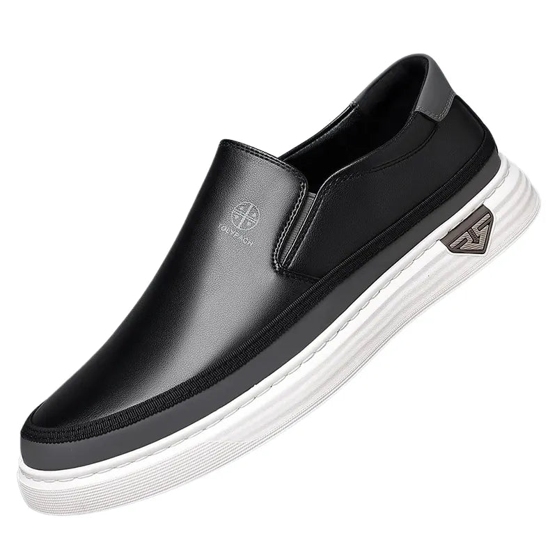 Men’s Split Leather Loafers Slip-On Shoes