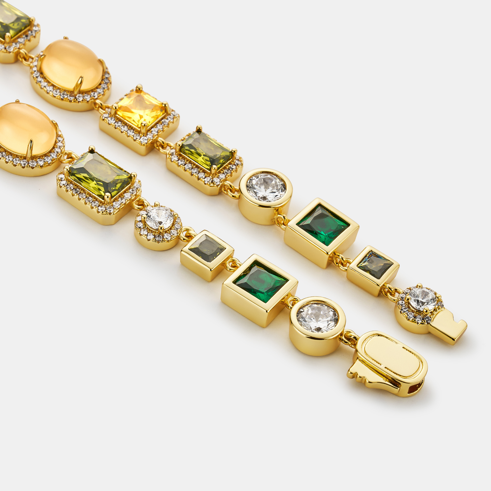 Smaragd-Edelstein-Halskette (Gold)